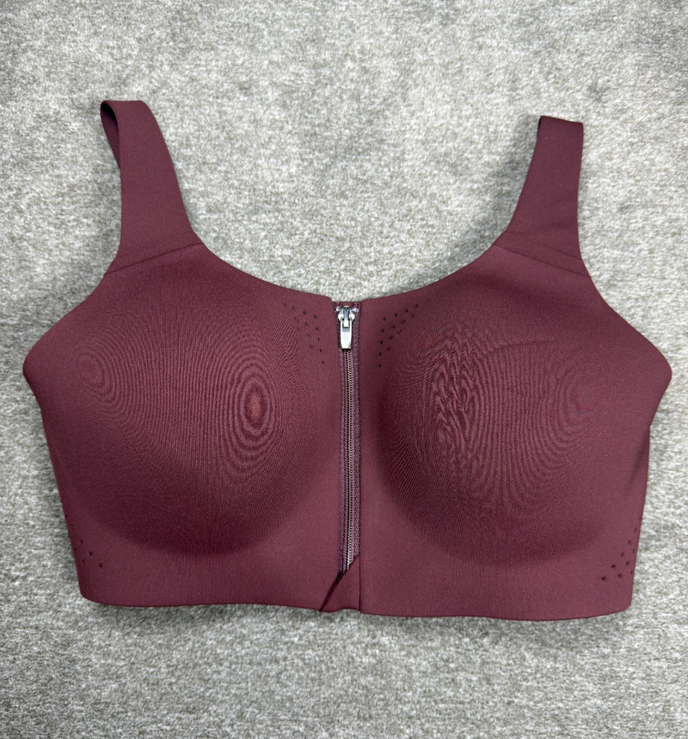 VSX Victorias Secret Avant Featherweight Max Sports Bra 36D Burgundy Zip Support